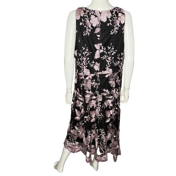 Alex Evenings Women's Plus Size Embroidered Sleeveless Dress Sz 16W - Picture 5 of 8